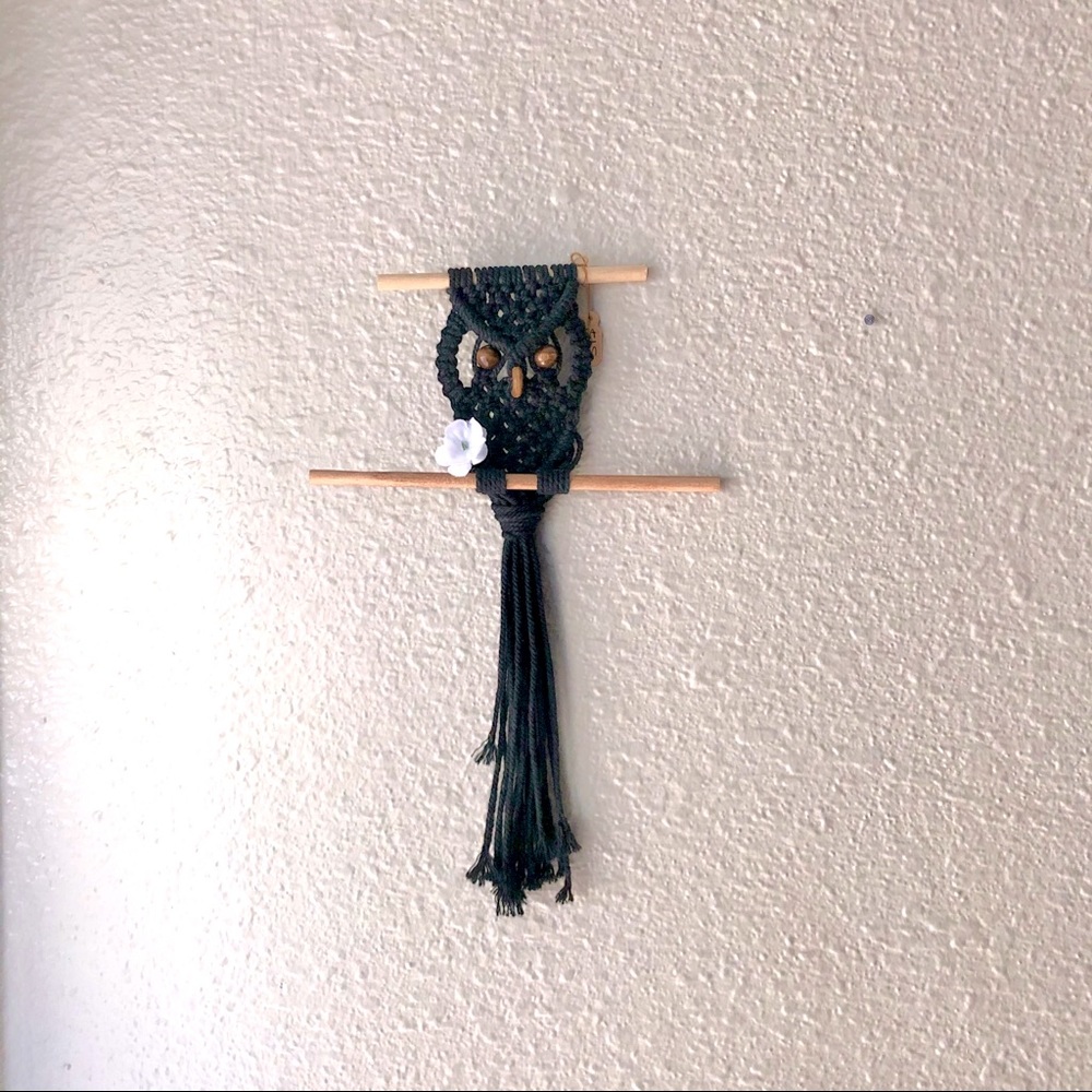 Handmade macrame owls